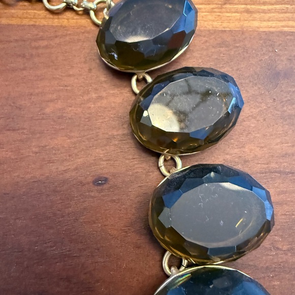 J CREW Deep Brown color Chunky Jeweled Necklace NWT - Picture 2 of 6